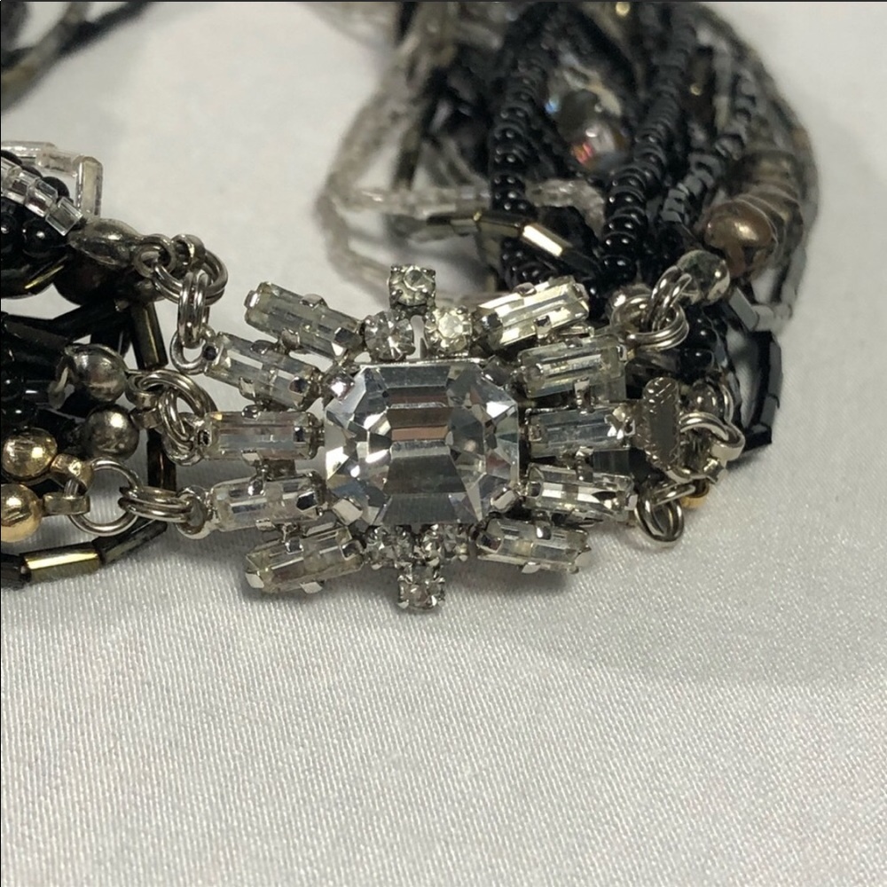 Multi Strand Bead Necklace with Rhinestone Clasp - Picture 5 of 6
